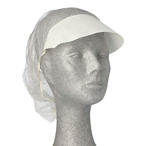 "Medi-Inn" Barett-Hauben, Vlies Ø 52 cm weiss mit Schirm