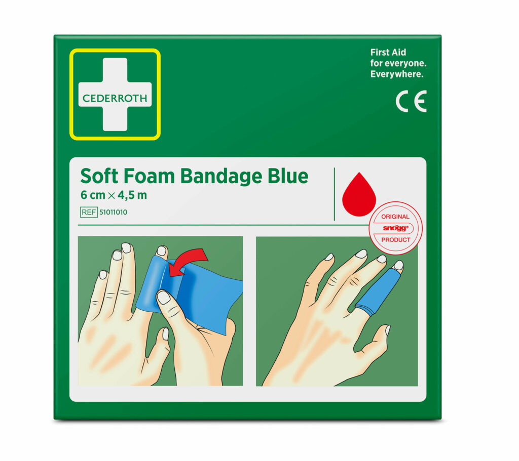 "Cederroth" Soft Foam Bandage 4,5 m x 6 cm blau , Refill