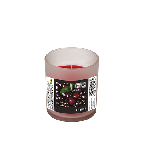 "GALA" Duftkerze im Glas Ø 70 mm · 77 mm bordeaux - Cherry "Indro"