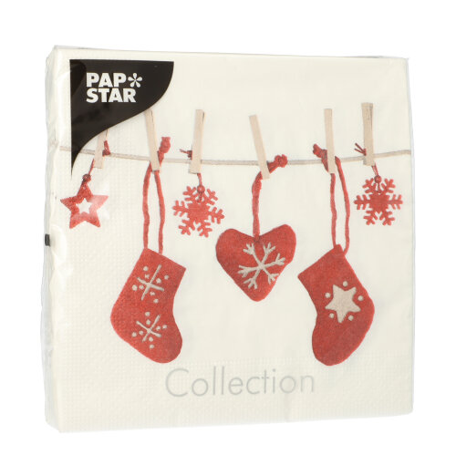 Servietten, 3-lagig 1/4-Falz 33 cm x 33 cm "Chaussettes"