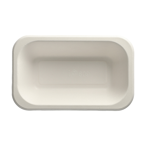 Siegelschalen Zuckerrohr 950 ml 5,6 cm x 15 cm x 24 cm weiss
