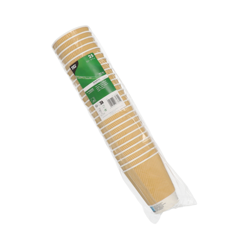Trinkbecher, Pappe 0,3 l Ø 9 cm · 11 cm natur Ripple Wall