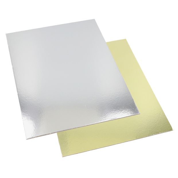 Tortenplatten eckig 0,3 cm x 30 cm x 40 cm gold/silber