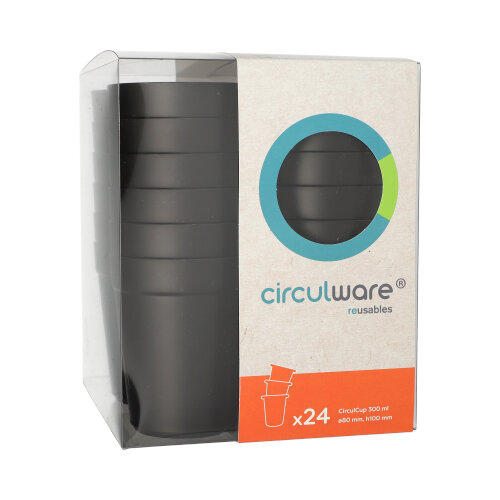 "Circulware" Mehrweg-Trinkbecher PP 0,3 l Ø 8 cm · 10 cm schwarz