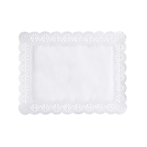 Spitzenpapiere eckig 34 cm x 26 cm weiss