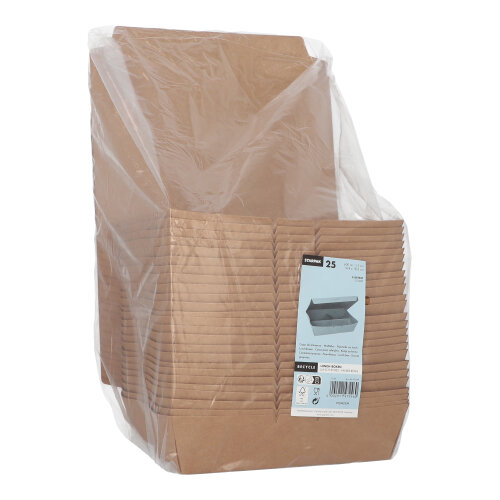 Lunchboxen, Pappe 3-geteilt 600 ml 5 cm x 14,8 cm x 18,3 cm braun