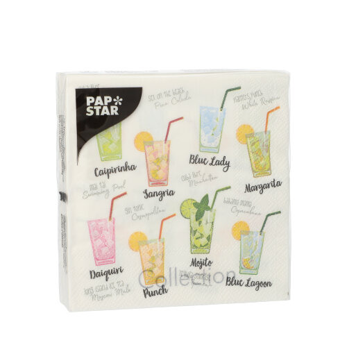 Servietten, 3-lagig 1/4-Falz 25 cm x 25 cm "Cocktail"