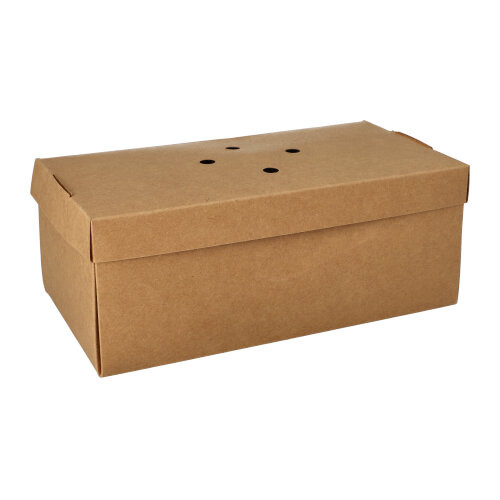 Burgerboxen, Pappe "pure" 10 cm x 13 cm x 25 cm braun faltbar, groß