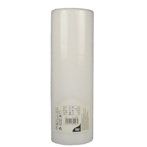 Stumpenkerze Ø 80 mm · 250 mm weiss mit Flachkopf