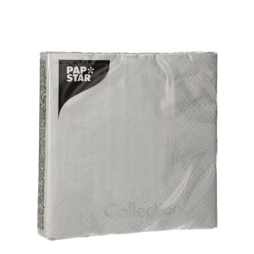 Servietten, 3-lagig 1/4-Falz 25 cm x 25 cm silber
