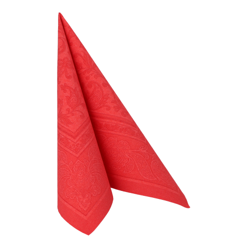 Servietten "ROYAL Collection" 1/4-Falz 40 cm x 40 cm rot "Ornaments"