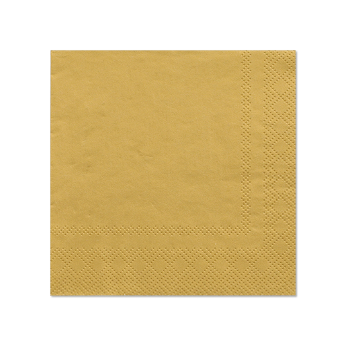 Servietten, 3-lagig 1/4-Falz 25 cm x 25 cm gold