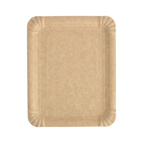 Teller, Pappe "pure" eckig 16,5 cm x 20 cm braun