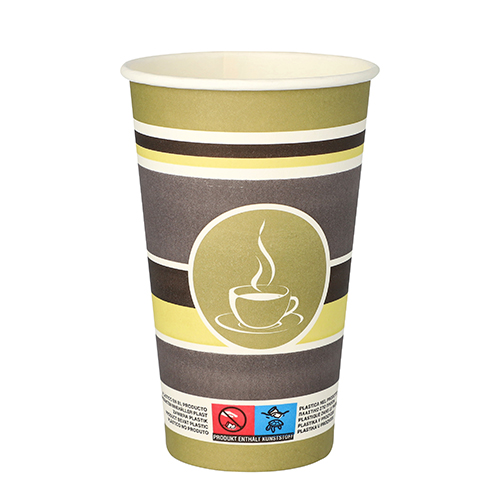 Trinkbecher, Pappe "To Go" 0,4 l Ø 9 cm · 13,9 cm "Coffee Rings"