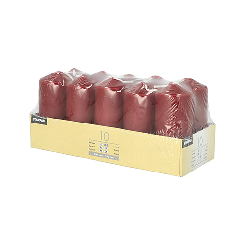 Stumpenkerzen Ø 40 mm · 90 mm bordeaux