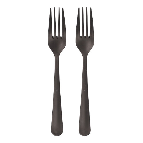 "Circulware" Mehrweg-Gabeln PP-MF 19 cm schwarz "Gaia" extra stabil, in Spenderbox