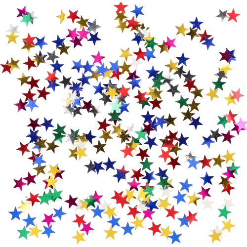 Deko-Streuschmuck, Folie Ø 1 cm farbig sortiert "Stars" 20 gr.