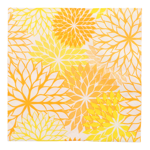 Servietten, 3-lagig 1/4-Falz 40 cm x 40 cm gelb "Floralies"