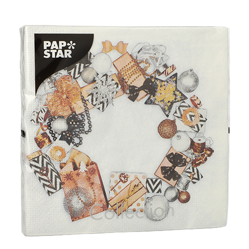Servietten, 3-lagig 1/4-Falz 33 cm x 33 cm "Ambiance de Fete"