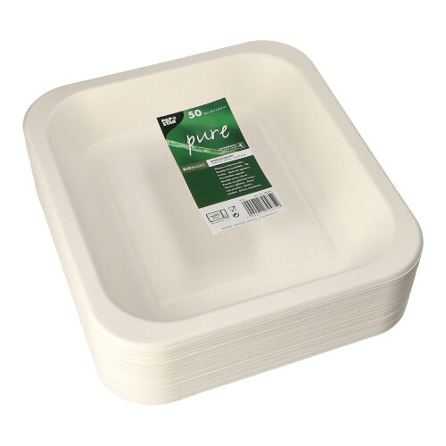 Siegelschalen Zuckerrohr 1400 ml 4,2 cm x 24,5 cm x 26,5 cm weiss