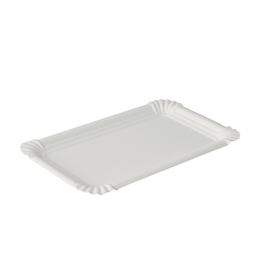 Teller, Pappe "pure" eckig 11 cm x 17,5 cm weiss
