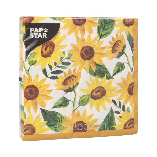 Servietten, 3-lagig 1/4-Falz 33 cm x 33 cm "Sunflowers"