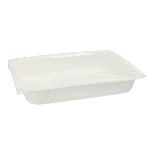 Siegelschalen, Pappe eckig 1200 ml 4,2 cm x 18,9 cm x 24,8 cm weiss