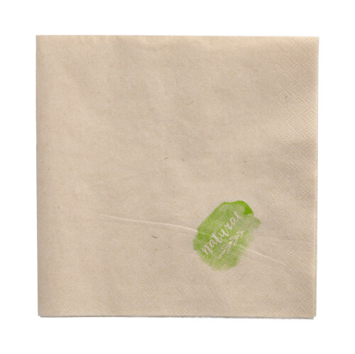 Servietten, 2-lagig 1/4-Falz 33 cm x 33 cm natur ungebleicht