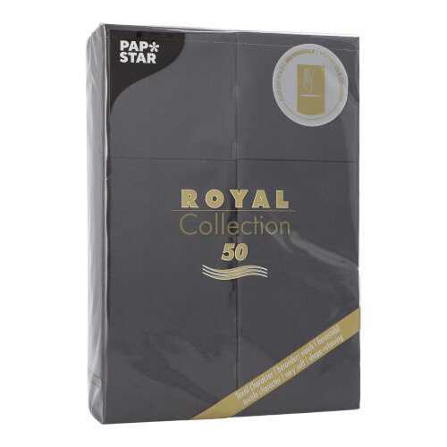 Servietten "ROYAL Collection" 48 cm x 30 cm schwarz mit Besteckfalz