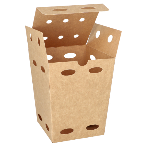 Pommes-Frites-Boxen, Pappe "pure" 15,5 cm x 10,5 cm x 10,5 cm braun "100% Fair" klein
