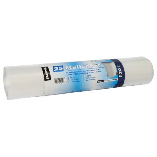 Müllsäcke, LDPE 120 l 110 cm x 70 cm transparent 45 my