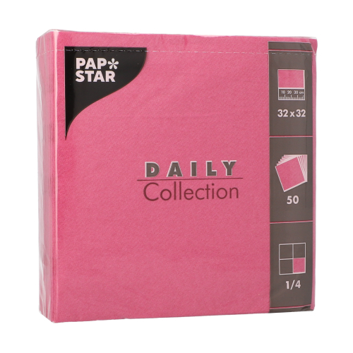 Servietten "DAILY Collection" 1/4-Falz 32 cm x 32 cm fuchsia