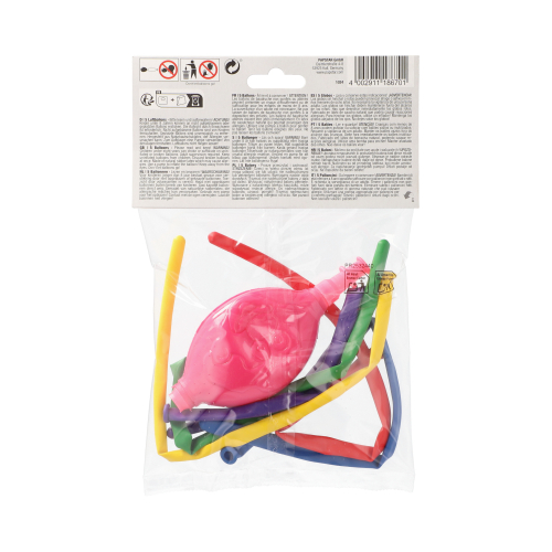 Modellierballons 120 cm farbig sortiert mit Pumpe