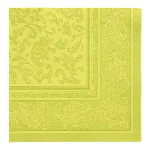 Servietten "ROYAL Collection" 1/4-Falz 40 cm x 40 cm limonengrün "Ornaments"