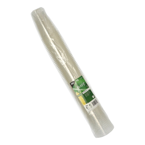 Kaltgetränkebecher, PLA "pure" 0,25 l Ø 7,8 cm · 11 cm glasklar mit Schaumrand