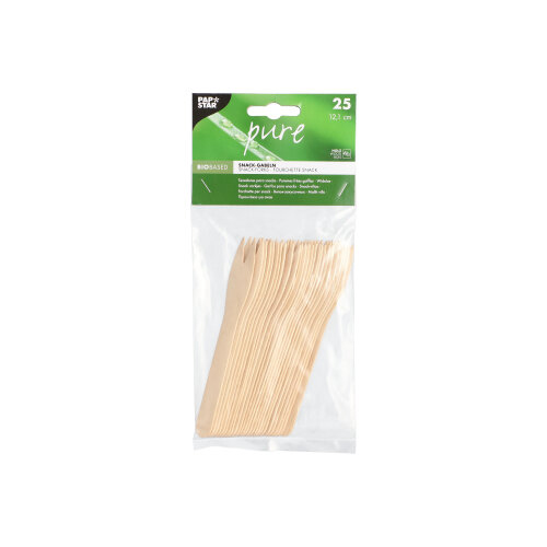 Snack-Gabeln, Holz "pure" 12,1 cm