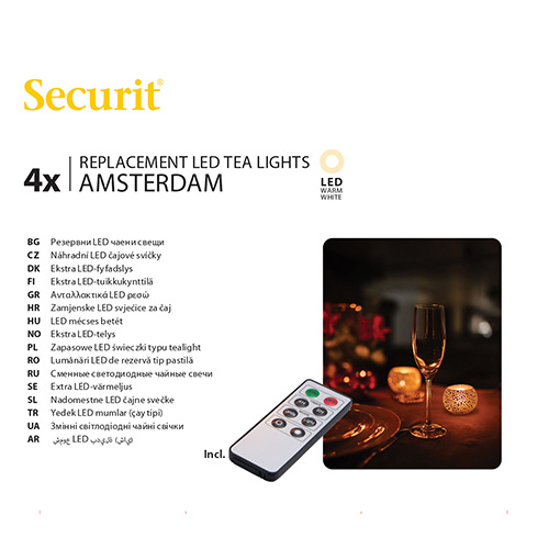 LED-Teelichte Nachfüllpack Ø 4 cm · 5 cm weiss "Amsterdam" Leuchtdauer 12-40h