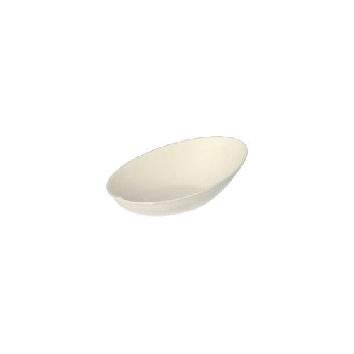 Fingerfood - Schalen, Zuckerrohr "pure" 20 ml 2,7 cm x 5 cm x 8 cm weiss "Egg"