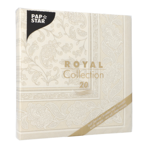 Servietten "ROYAL Collection" 1/4-Falz 40 cm x 40 cm champagner "Ornaments"