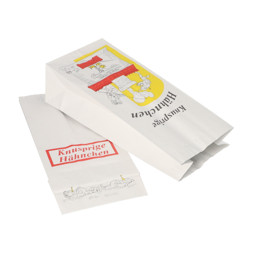 Hähnchenbeutel, Papier mit Alu-Einlage 24 cm x 10,5 cm x 6 cm "Max & Moritz" 1/2