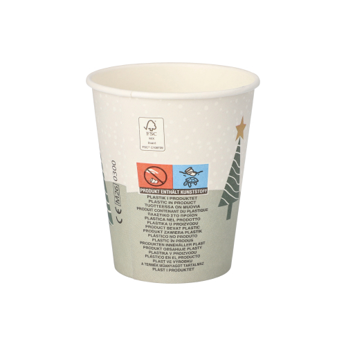 Trinkbecher, Pappe "To Go" 0,2 l Ø 8 cm · 9,1 cm "Winter Forest"