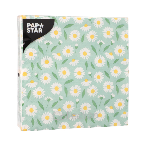 Servietten, 3-lagig 1/4-Falz 33 cm x 33 cm "Lots of Daisies"