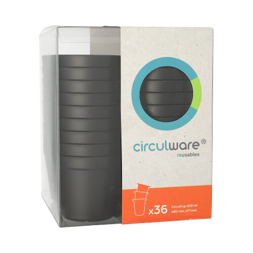 "Circulware" Mehrweg-Trinkbecher PP 0,2 l Ø 8 cm · 7,1 cm schwarz