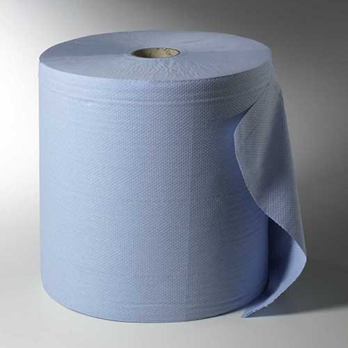 Putzrollen, 3-lagig extranassfest Ø 38 cm · 38 cm x 36 cm blau 1.000 Abrisse, Hülse Ø 7 cm