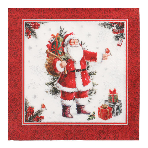 Servietten, 3-lagig 1/4-Falz 40 cm x 40 cm "HoHoHo"