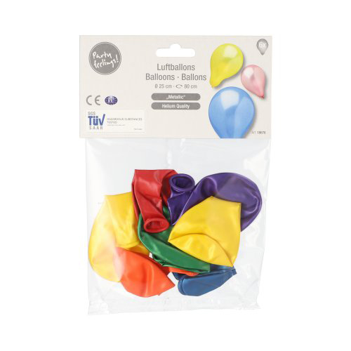 Luftballons Ø 25 cm farbig sortiert "Metallic"
