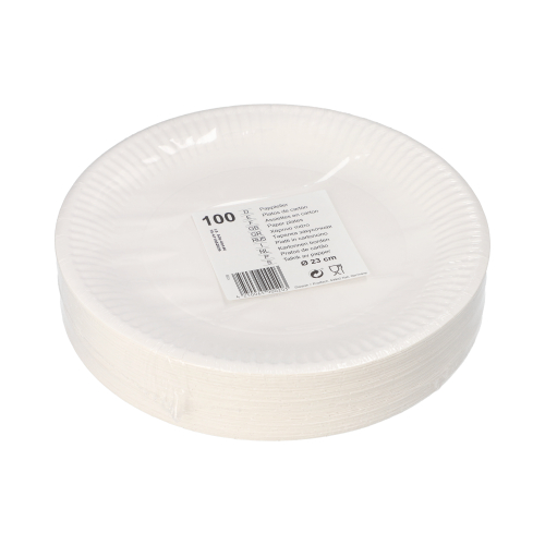 Teller, Pappe rund Ø 23 cm weiss
