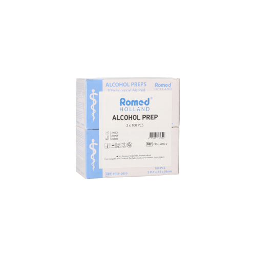 "Romed" Alkoholtupfer 65 mm x 30 mm weiss (2 x 100)