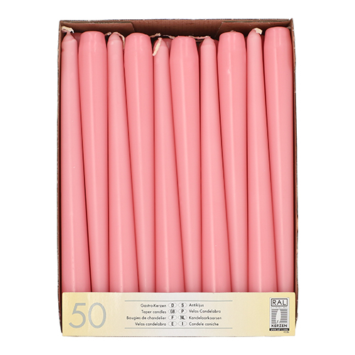 Leuchterkerzen Ø 2,2 cm · 25 cm rosa