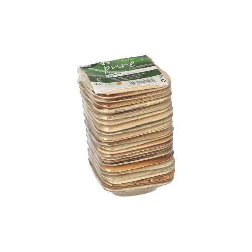 Schalen, Palmblatt "pure" eckig 40 ml 8 cm x 8 cm x 2 cm